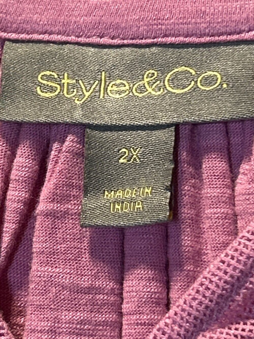 Style & Co Womens 2X Lace Knit Top Pink Rain Long Sleeves Scoop Neck Casual - Picture 11 of 12